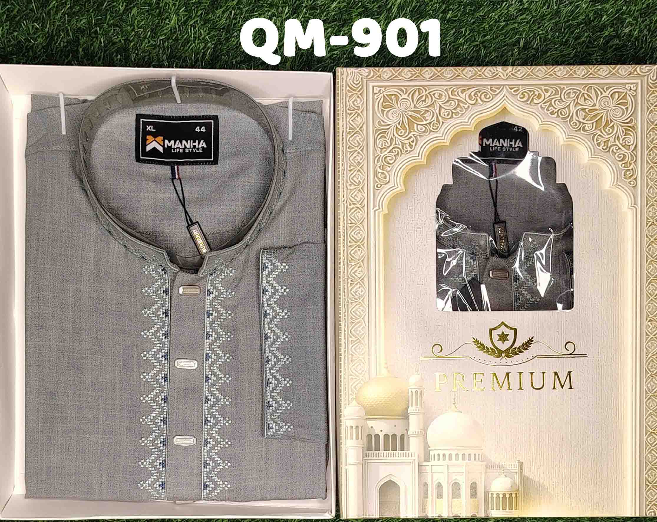 Manha Lifestyle Panjabi - Steel Grey